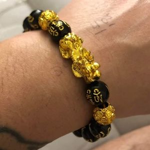 Pixiu gold & black Chinese gold luck wealth OS NWT